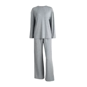 Grey Long Sleeved Long Pants Pajama Set